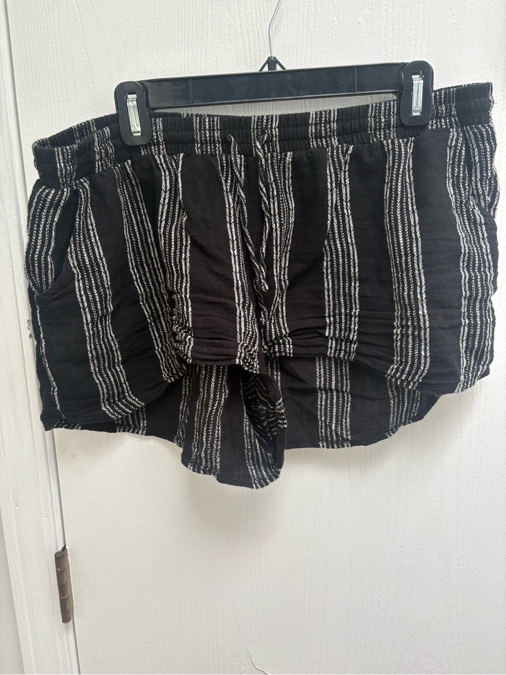 Universal Thread Black and White Striped High-Waist Shorts
